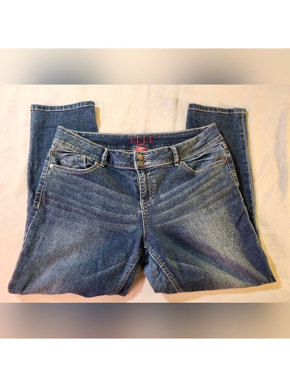Elle Double Button Blue Jeans Sz 12